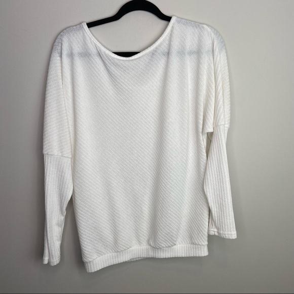 Cream womens ribbed blouse size‎ large - Picture 3 of 5